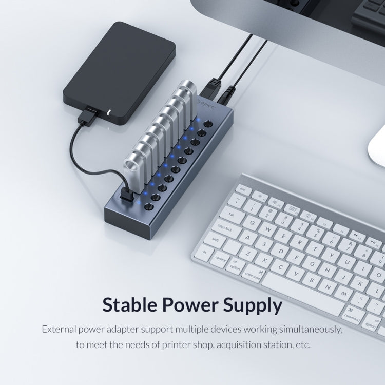 ORICO BT2U3-16AB-GY-BP 16 Ports USB 3.0 HUB with Individual Switches(US Plug) - USB 3.0 HUB by ORICO | Online Shopping UK | buy2fix