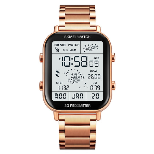 SKMEI 1888 Multifunctional Men 30M Waterproof Sports Stainless Steel Digital Wrist Watch(Rose Gold) - Metal Strap Watches by SKMEI | Online Shopping UK | buy2fix