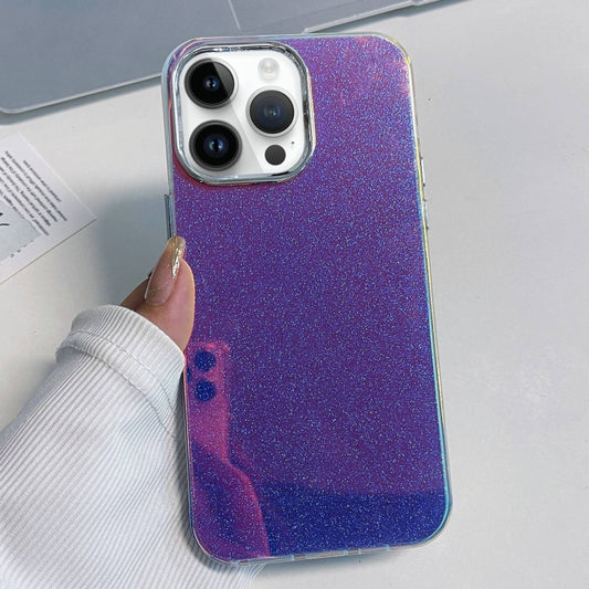 For iPhone 15 Pro Max Electroplated Frame IMD Glitter Powder Phone Case(Blue) - iPhone 15 Pro Max Cases by buy2fix | Online Shopping UK | buy2fix