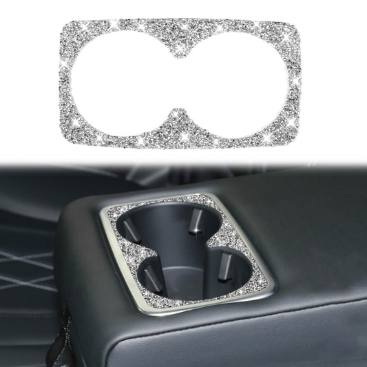 For Ford Mustang Mach E 2021 Car Rear Seat Cup Holder Frame Diamond Decorative Sticker - Car Interior Mouldings by buy2fix | Online Shopping UK | buy2fix