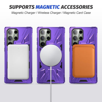 For Samsung Galaxy S23 Ultra 5G MagSafe Magnetic Shockproof Phone Case with Ring Holder(Purple) - Galaxy S23 Ultra 5G Cases by buy2fix | Online Shopping UK | buy2fix