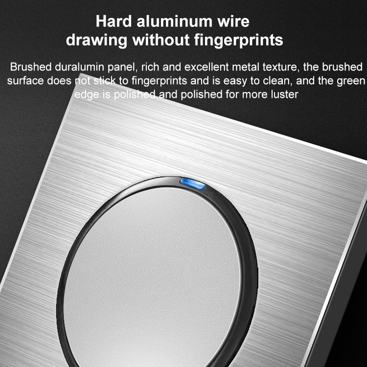 86mm Gray Aluminum Wire Drawing LED Switch Panel, Style:One Open Multiple Control - Switch by buy2fix | Online Shopping UK | buy2fix