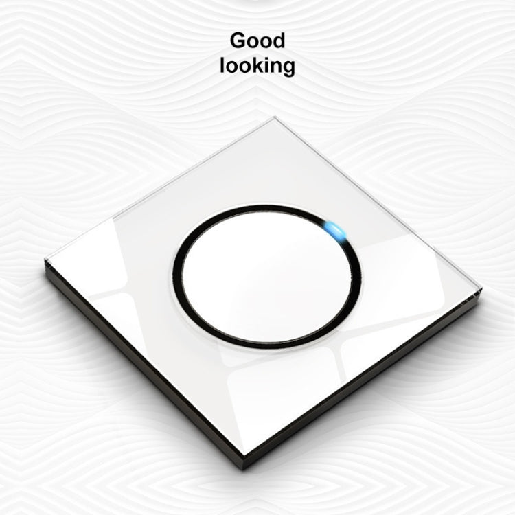 86mm Round LED Tempered Glass Switch Panel, White Round Glass, Style:Three Open Dual Control - Consumer Electronics by buy2fix | Online Shopping UK | buy2fix