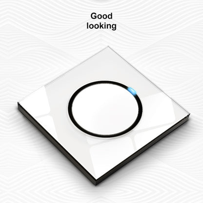 86mm Round LED Tempered Glass Switch Panel, White Round Glass, Style:One Open Multiple Control - Consumer Electronics by buy2fix | Online Shopping UK | buy2fix