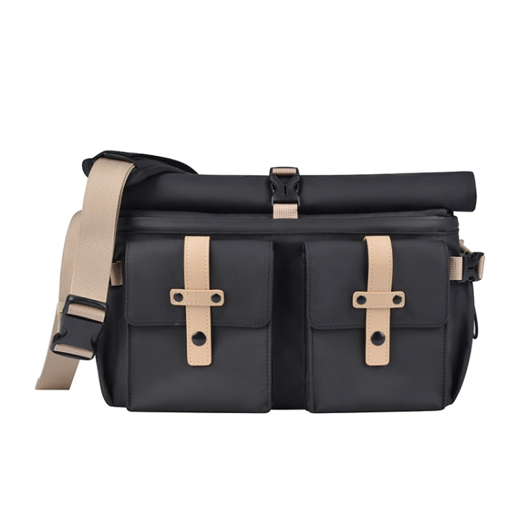 Cwatcun D90 Contrast Color Single Shoulder Camera Bag Outdoor Camera Bag Professional Crossbody Handbag, Size:30.5 x 19 x 20cm Large(Black) - Strap Satchel by Cwatcun | Online Shopping UK | buy2fix