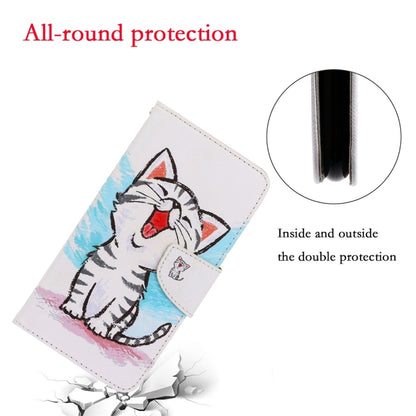 For Xiaomi Redmi 9A 3D Colored Drawing Horizontal Flip PU Leather Case with Holder & Card Slots & Wallet(Red Mouth Cat) - Xiaomi Cases by buy2fix | Online Shopping UK | buy2fix