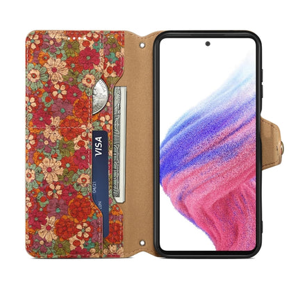 For Samsung Galaxy A05s Denior Flower Language Series Cork Fabric Oil Edge Leather Phone Case(Summer) - Galaxy Phone Cases by Denior | Online Shopping UK | buy2fix