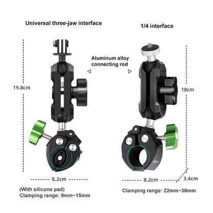 RUIGPRO Crab Clamp Action Camera Bracket 1/4 Ball Head Mount - Holder by RUIGPRO | Online Shopping UK | buy2fix