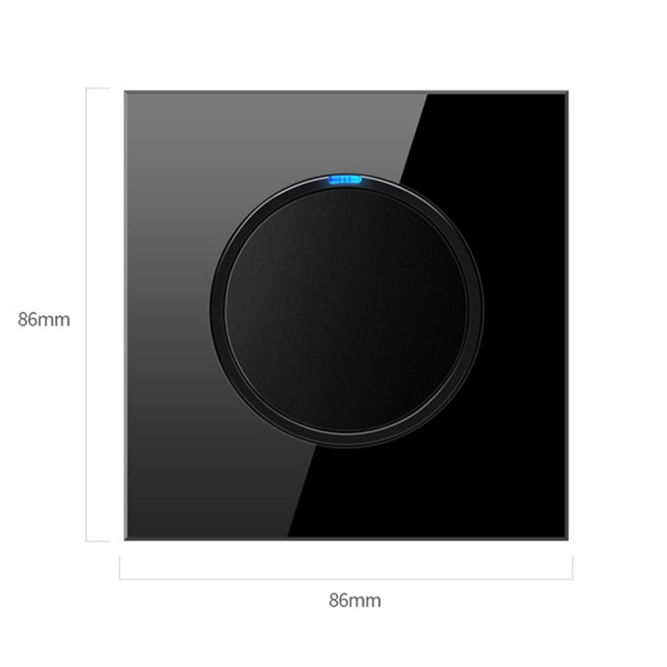 86mm Round LED Tempered Glass Switch Panel, Black Round Glass, Style:Telephone Socket - Consumer Electronics by buy2fix | Online Shopping UK | buy2fix