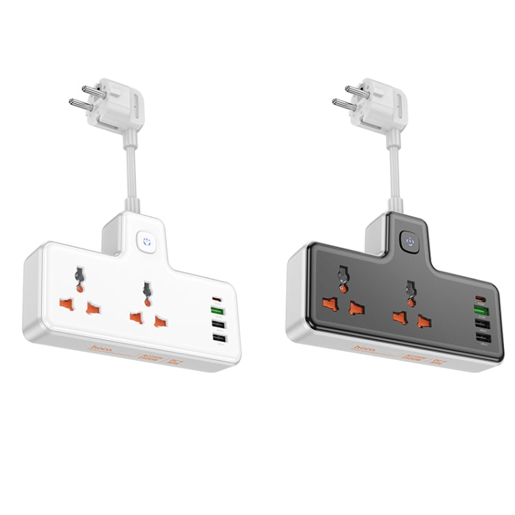 hoco AC12A Reise 2-position Expansion Socket with PD30W+3USB Ports, Cable Length: 8.5cm, EU Plug(White) - Extension Socket by hoco | Online Shopping UK | buy2fix