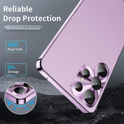 For Samsung Galaxy S22 Ultra 5G MagSafe Magnetic Plain Metal Phone Case(Purple) - Galaxy S22 Ultra 5G Cases by buy2fix | Online Shopping UK | buy2fix