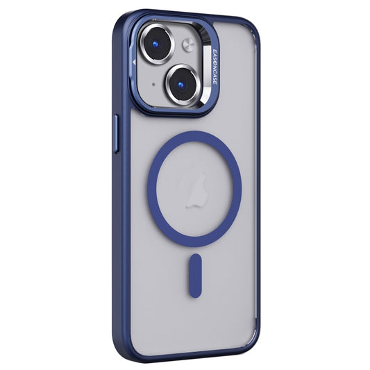 For iPhone 15 Invisible Lens Holder PC + TPU Frosted MagSafe Phone Case(Dark Blue) - iPhone 15 Cases by buy2fix | Online Shopping UK | buy2fix