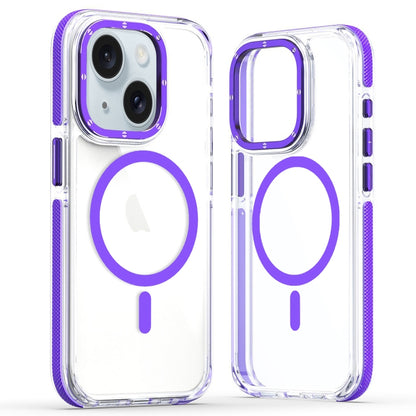 For iPhone 15 Plus Dual-Color Clear Acrylic Hybrid TPU MagSafe Phone Case(Purple) - iPhone 15 Plus Cases by buy2fix | Online Shopping UK | buy2fix