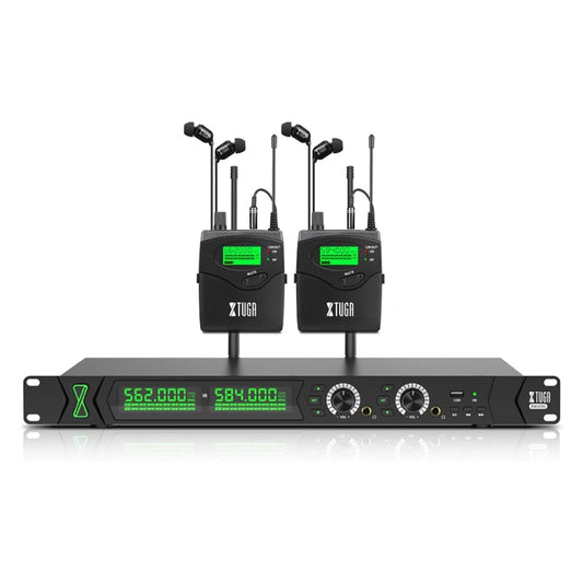XTUGA RW2090 Professional Stage Wireless 2 Channel In Ear Monitoring System 2 in 1(EU Plug) - Microphone by XTUGA | Online Shopping UK | buy2fix