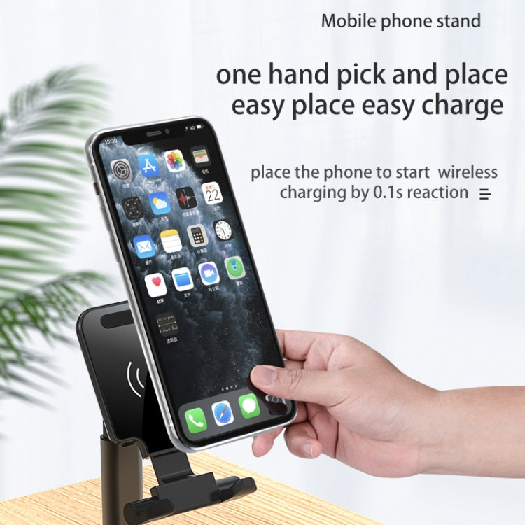 T6 2 in 1 Portable Folding Stand Wireless Charging, Style:Double Charge(White) - Apple Accessories by buy2fix | Online Shopping UK | buy2fix