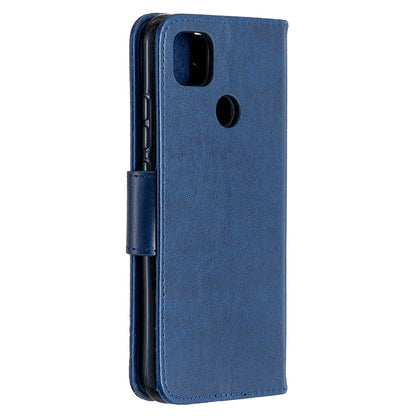 For Xiaomi Redmi 9C Two Butterflies Embossing Pattern Horizontal Flip Leather Case with Holder & Card Slot & Wallet & Lanyard(Dark Blue) - Xiaomi Cases by buy2fix | Online Shopping UK | buy2fix