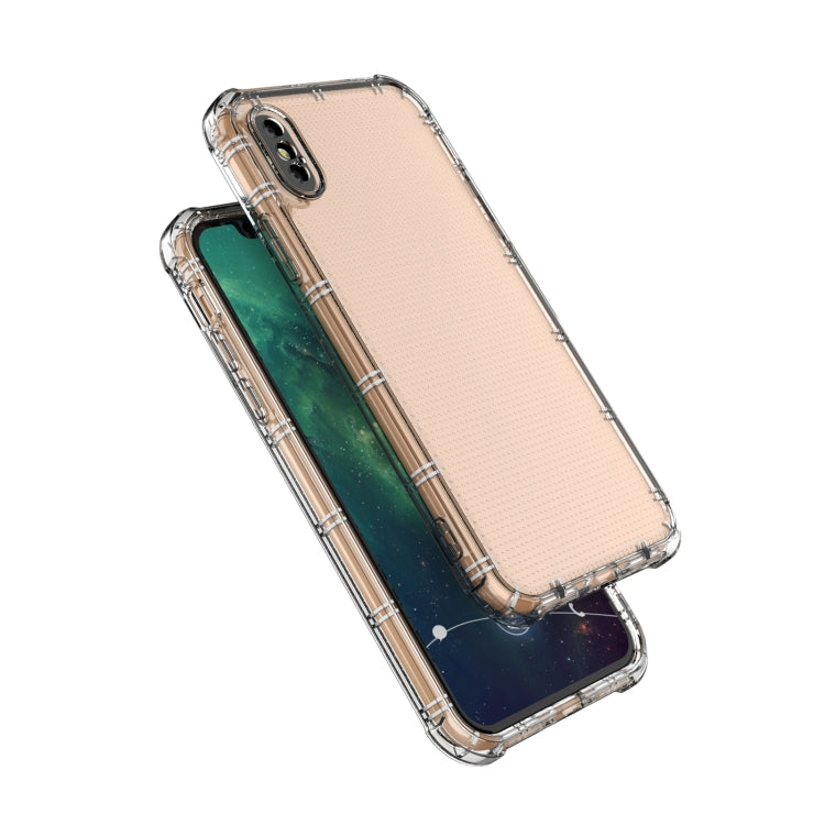 For iPhone X / XS Straight Edge Dual Bone-bits Shockproof TPU Clear Case - More iPhone Cases by buy2fix | Online Shopping UK | buy2fix