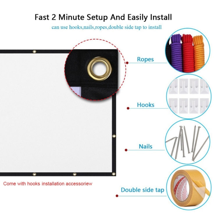 Simple Folding Thin Polyester Projector Film Curtain, Size:72 inch (16:9) Projection Area: 159x90cm - Consumer Electronics by buy2fix | Online Shopping UK | buy2fix