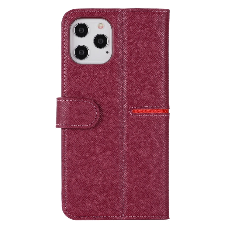 For iPhone 12 mini GEBEI Top-grain Leather Horizontal Flip Protective Case with Holder & Card Slots & Wallet & Photo Frame (Wine Red) - iPhone 12 mini Cases by GEBEI | Online Shopping UK | buy2fix