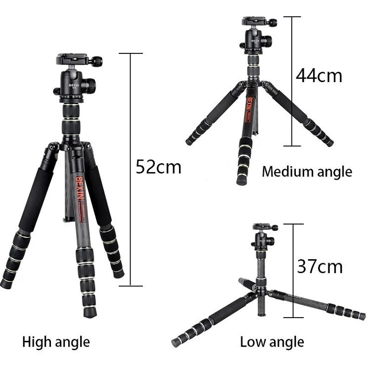 BEXIN BX255C K30 Portable Carbon Fiber Tripod for Camera Dslr - Camera Accessories by BEXIN | Online Shopping UK | buy2fix