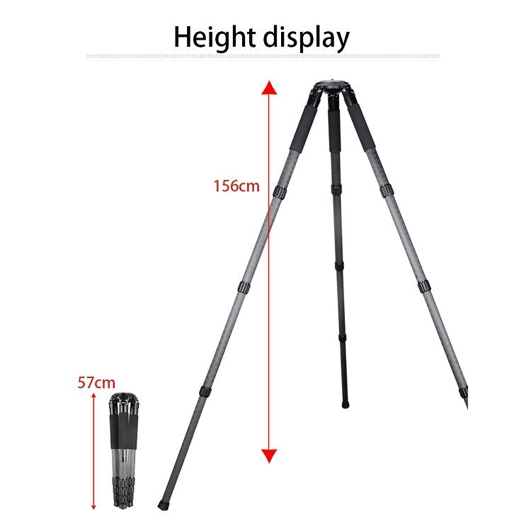 BEXIN ST364C Rugged Camcorder Photographic Carbon Fiber Big Tripod, Max Tube: 36mm - Camera Accessories by BEXIN | Online Shopping UK | buy2fix