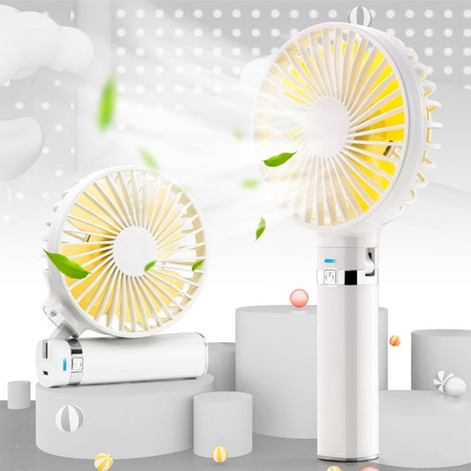 S2 Portable Foldable Handheld Electric Fan, with 3 Speed Control & Night Light (White) - Consumer Electronics by buy2fix | Online Shopping UK | buy2fix