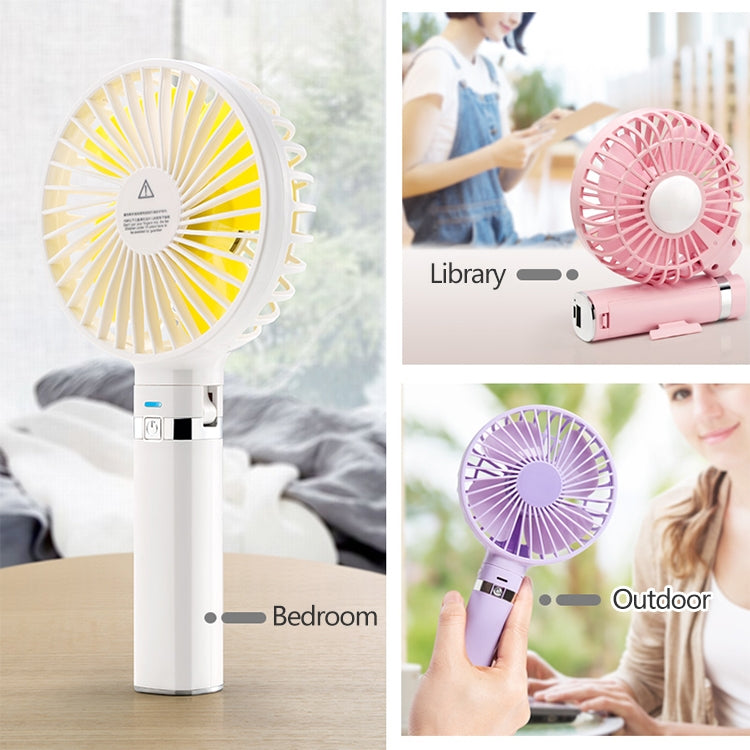 S2 Portable Foldable Handheld Electric Fan, with 3 Speed Control & Night Light (White) - Consumer Electronics by buy2fix | Online Shopping UK | buy2fix