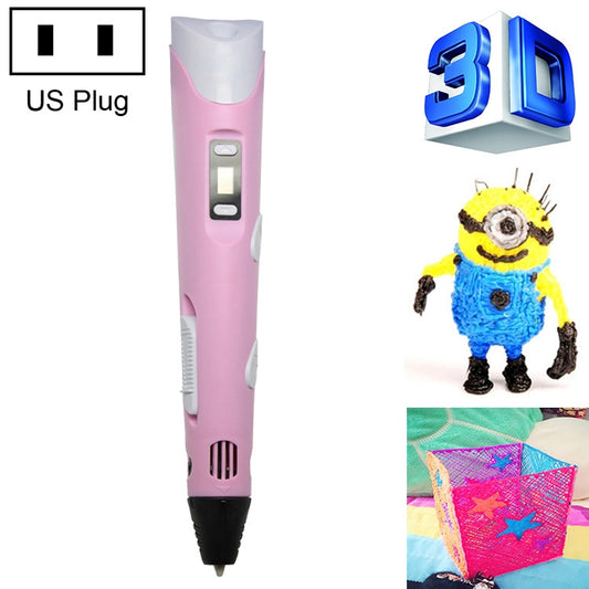 Hand-held 3D Printing Pen, US Plug(Pink) - Consumer Electronics by buy2fix | Online Shopping UK | buy2fix