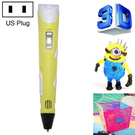 Hand-held 3D Printing Pen, US Plug(Yellow) - Consumer Electronics by buy2fix | Online Shopping UK | buy2fix