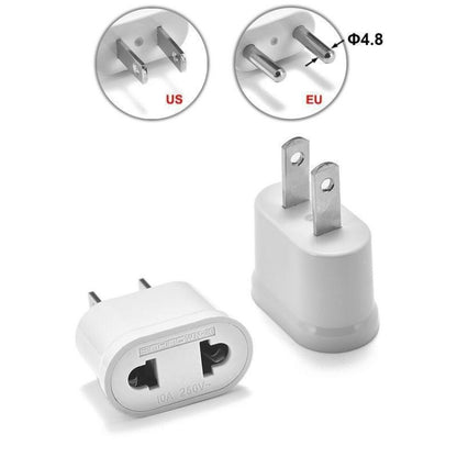 US & EU to US Plug AC Wall Universal Travel Power Socket Plug Adaptor, AC 250V (White) - Consumer Electronics by buy2fix | Online Shopping UK | buy2fix