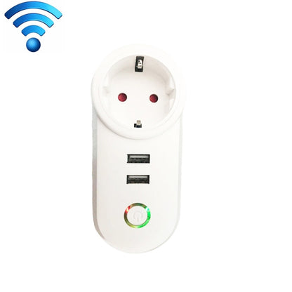 SA-002 2 USB Ports + 1 EU Socket WiFi Smart Power Plug Socket, Compatible with Alexa and Google Home, AC 110V-230V, EU Plug - Consumer Electronics by buy2fix | Online Shopping UK | buy2fix