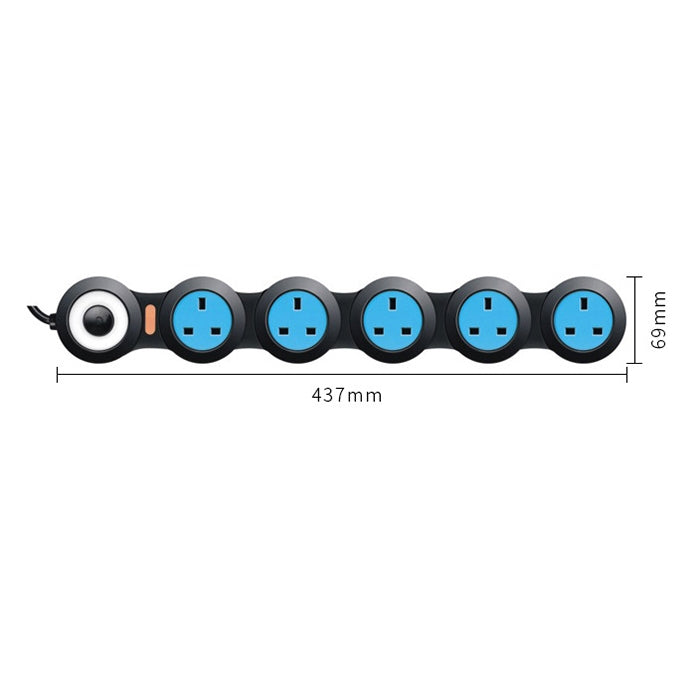 Charging Plug-in Wiring Board Creative Rotary Towline Board 13A Deformed Socket, UK Plug, 5-Bit Socket(Black) - Consumer Electronics by buy2fix | Online Shopping UK | buy2fix