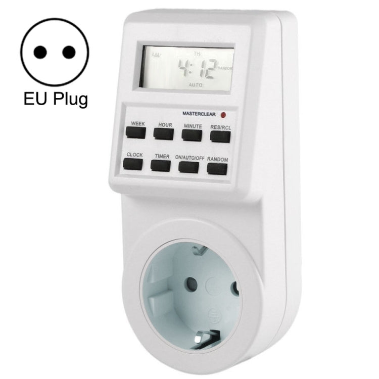 AC 230V Smart Home Plug-in LCD Display Clock Summer Time Function 12/24 Hours Changeable Timer Switch Socket, EU Plug - Consumer Electronics by buy2fix | Online Shopping UK | buy2fix