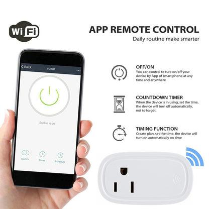 JH-G09U 15A 2.4GHz WiFi Control Hubless Smart Home Power Socket Works with Alexa  & Google Home, AC 100-240V, US Plug (White) - Consumer Electronics by buy2fix | Online Shopping UK | buy2fix