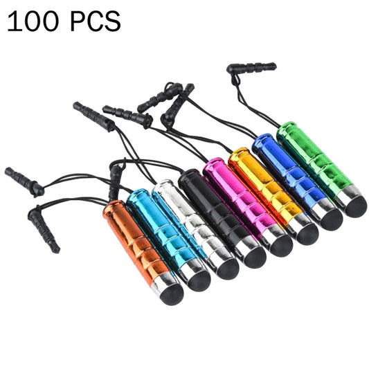 100 PCS 2 in 1 3.5mm Earphone Port Anti-Dust Plug + Capacitive Touch Screen Bullet Stylus Pen TouchPen, For Mobile Phones & Tablets, Size: 4.5 x 0.8 cm, Random Color Delivery - Apple Accessories by buy2fix | Online Shopping UK | buy2fix