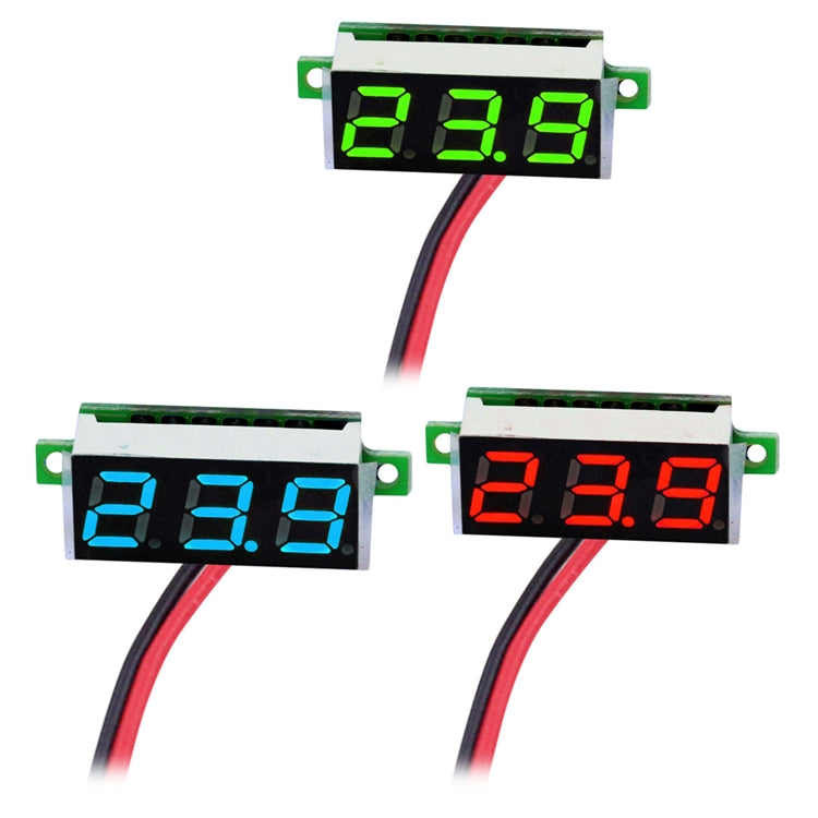 10 PCS 0.36 inch 2 Wires Digital Voltage Meter, Color Light Display, Measure Voltage: DC 2.5-30V (Red) - Consumer Electronics by buy2fix | Online Shopping UK | buy2fix