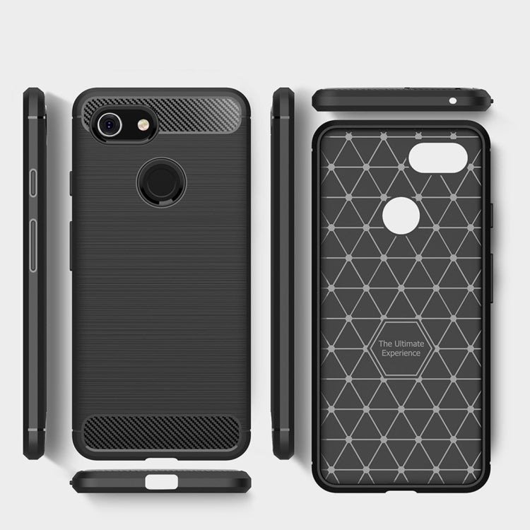 Brushed Texture Carbon Fiber Shockproof TPU Case for Google Pixel 3(Black) - Mobile Accessories by buy2fix | Online Shopping UK | buy2fix