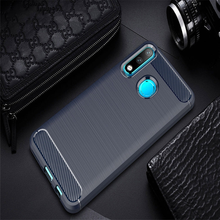 Brushed Texture Carbon Fiber TPU Case for Huawei P30 Lite (Navy Blue) - Huawei Cases by buy2fix | Online Shopping UK | buy2fix