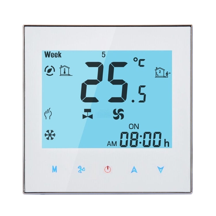 LCD Display Air Conditioning 2-Pipe Programmable Room Thermostat for Fan Coil Unit, Supports Wifi(White) - Consumer Electronics by buy2fix | Online Shopping UK | buy2fix