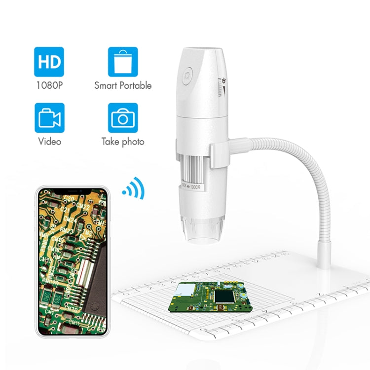 316 50-1000X Adjustable Smart Wifi USB Digital Microscope (White) - Consumer Electronics by buy2fix | Online Shopping UK | buy2fix