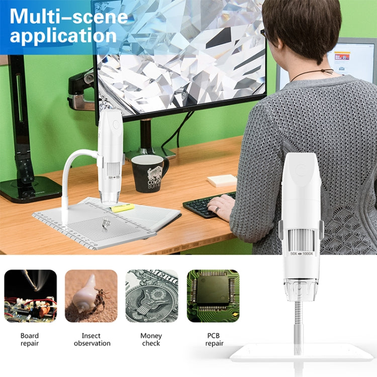 316 50-1000X Adjustable Smart Wifi USB Digital Microscope (White) - Consumer Electronics by buy2fix | Online Shopping UK | buy2fix