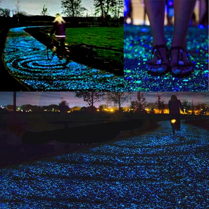 100 PCS Glow in The Dark Garden Pebbles for Walkways & Decoration and Plants Luminous Stones(Blue) - Home & Garden by buy2fix | Online Shopping UK | buy2fix