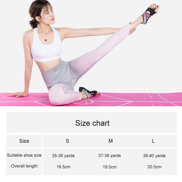 1 Pair Anti-Slip Yoga Socks Toeless Pilates Socks Ballet Yoga Pilates Barre Shoes for Women, 235-240mm Foot Length(Pink) - Outdoor & Sports by buy2fix | Online Shopping UK | buy2fix