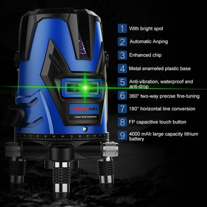 MBOOS LD Blue Light 5 Line Outdoor Laser Level Instrument with Suitcase & 1m Tripod - Consumer Electronics by buy2fix | Online Shopping UK | buy2fix