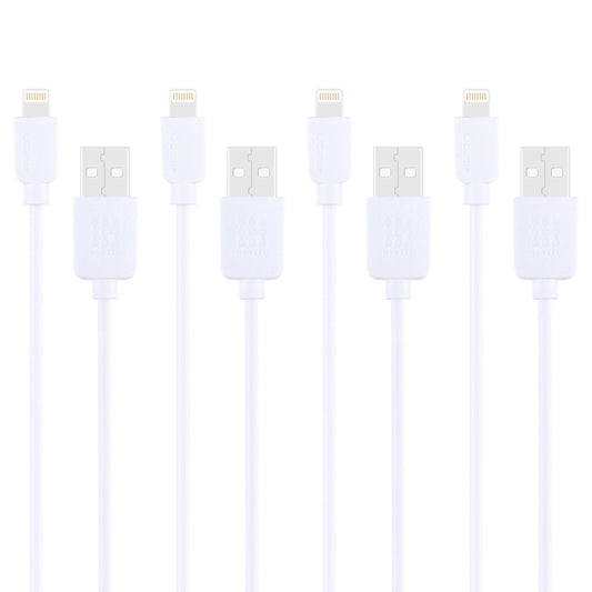 4 PCS HAWEEL 1m High Speed 8 pin to USB Sync and Charging Cable Kit for iPhone, iPad(White) - Normal Style Cable by buy2fix | Online Shopping UK | buy2fix