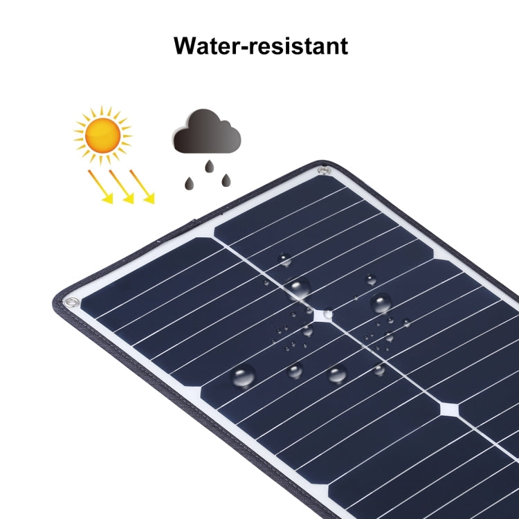 HAWEEL 2 PCS 20W Monocrystalline Silicon Solar Power Panel Charger, with USB Port & Holder & Tiger Clip, Support QC3.0 and AFC(Black) - Charger by HAWEEL | Online Shopping UK | buy2fix