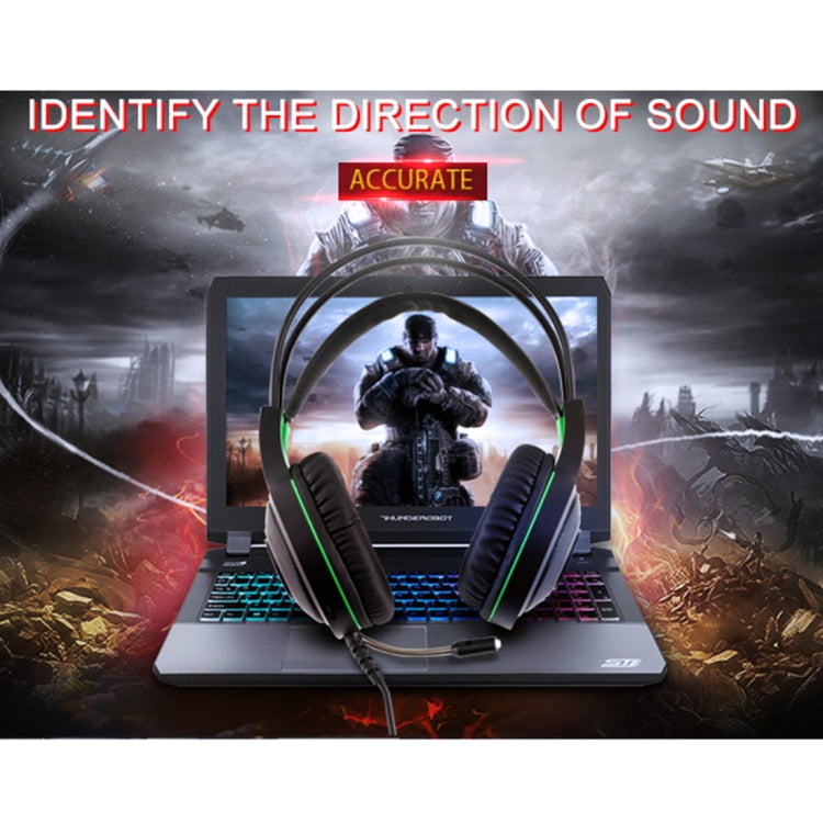 HAMTOD V5000 Dual 3.5mm + USB Interface Wired Gaming Headset, Cable Length: 2.1m(Black) - Multimedia Headset by HAMTOD | Online Shopping UK | buy2fix