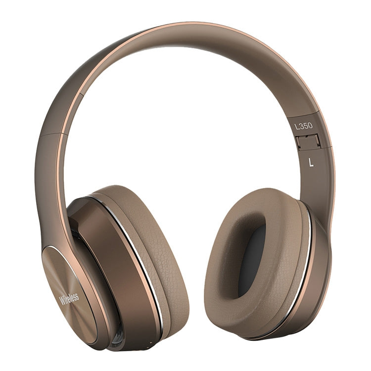 L350 Foldable Wireless Sports Stereo Bluetooth Headset, Supports IOS Power Display & HD Calling & FM & TF Card & 3.5mm AUX (Brown) - Headset & Headphone by buy2fix | Online Shopping UK | buy2fix