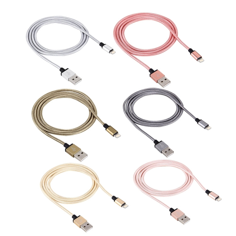 1m Woven Style Metal Head 58 Cores 8 Pin to USB 2.0 Data / Charger Cable(Pink) - Normal Style Cable by buy2fix | Online Shopping UK | buy2fix