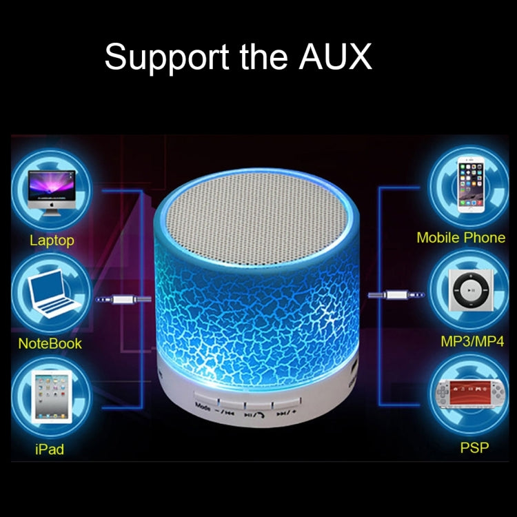 A9 Mini Portable Glare Crack Bluetooth Stereo Speaker with LED Light, Built-in MIC, Support Hands-free Calls & TF Card(Blue) - Mini Speaker by buy2fix | Online Shopping UK | buy2fix